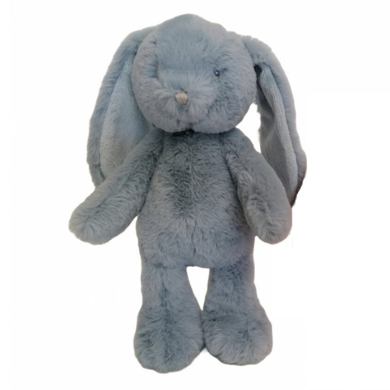 - superdoux lapin - peluche bleu 20 cm 
